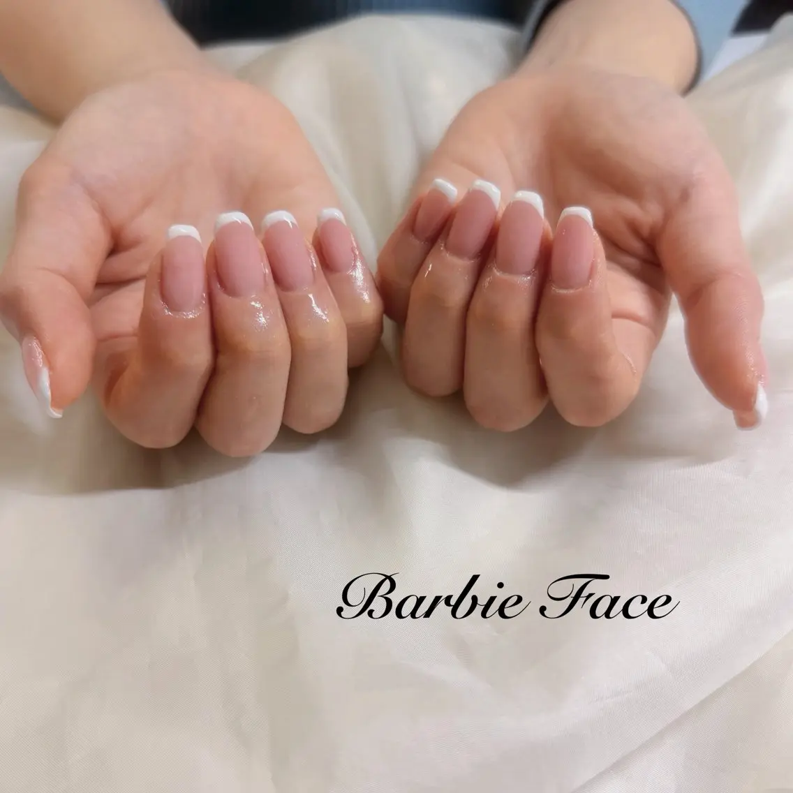 ネイル フレンチネイル ピンク シモ ハツミのネイルデザイン
