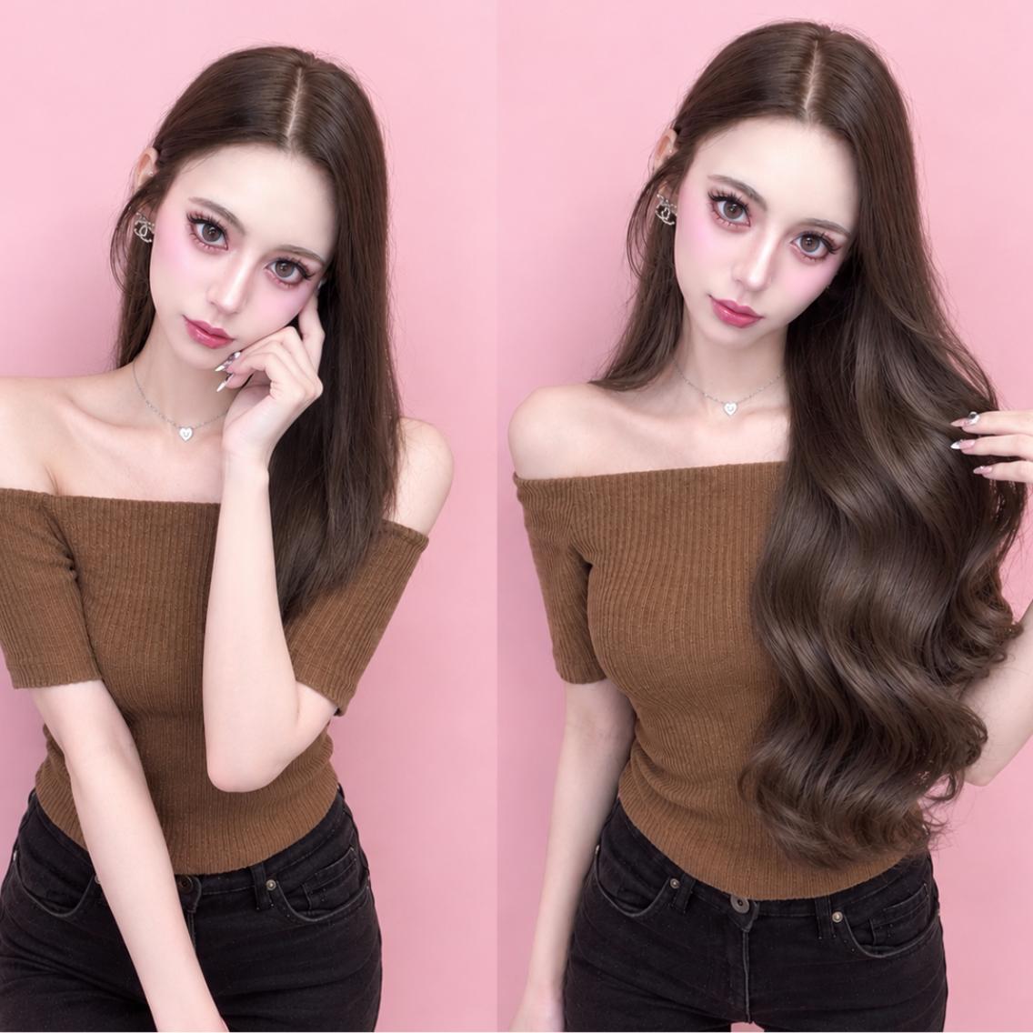 ❣️シールエクステ80本+エクステカット ❣️**韓国ヘア🇰🇷52cmタイプ** ※補足説明を必ずお読み下さい!の写真