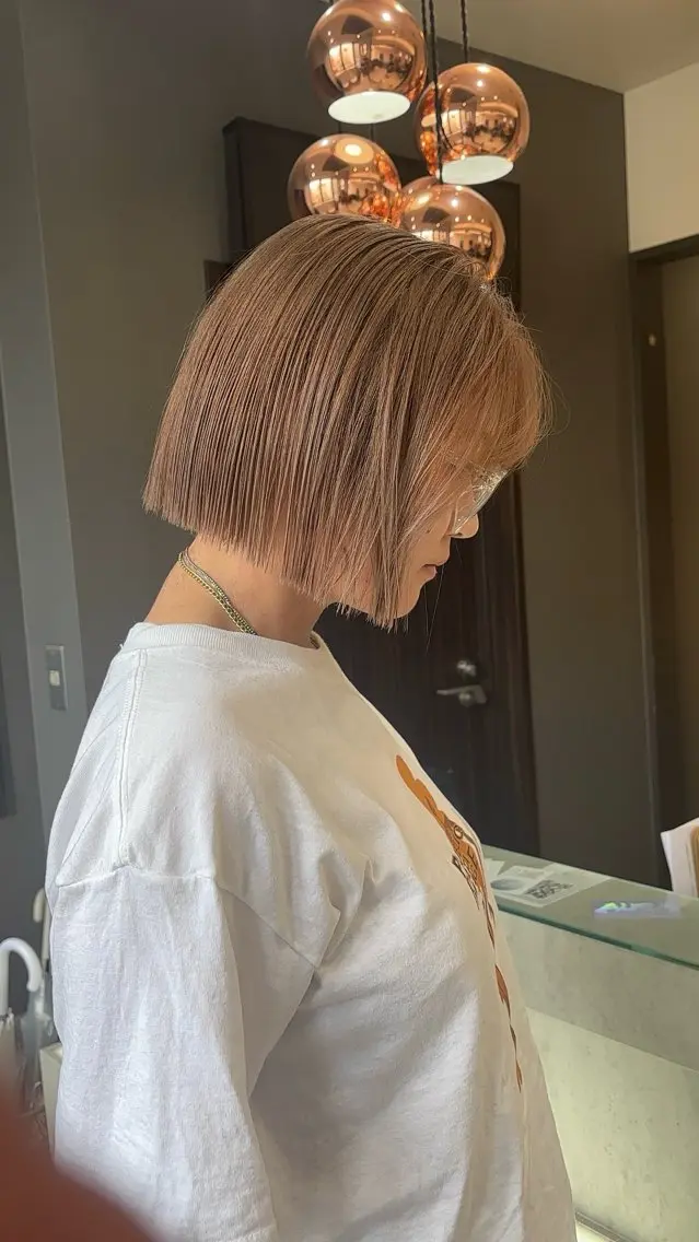 ミディアム 顔周りカット 韓国風ヘア レイヤーカット ヘアカラー トリートメント 顔まわりレイヤー/諒 オリーブカラー/天神のヘアスタイル