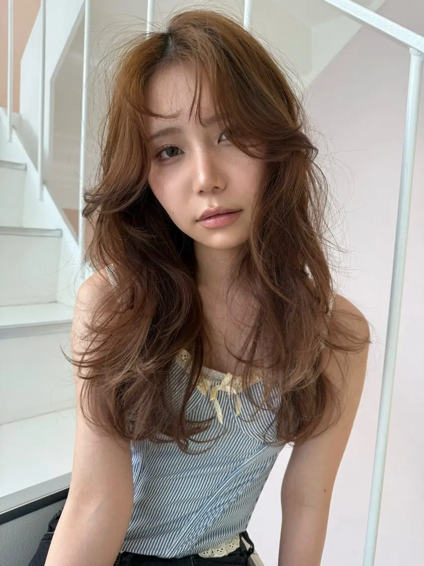 セミロング ヘアカラー Nidee💫 あいのヘアスタイル