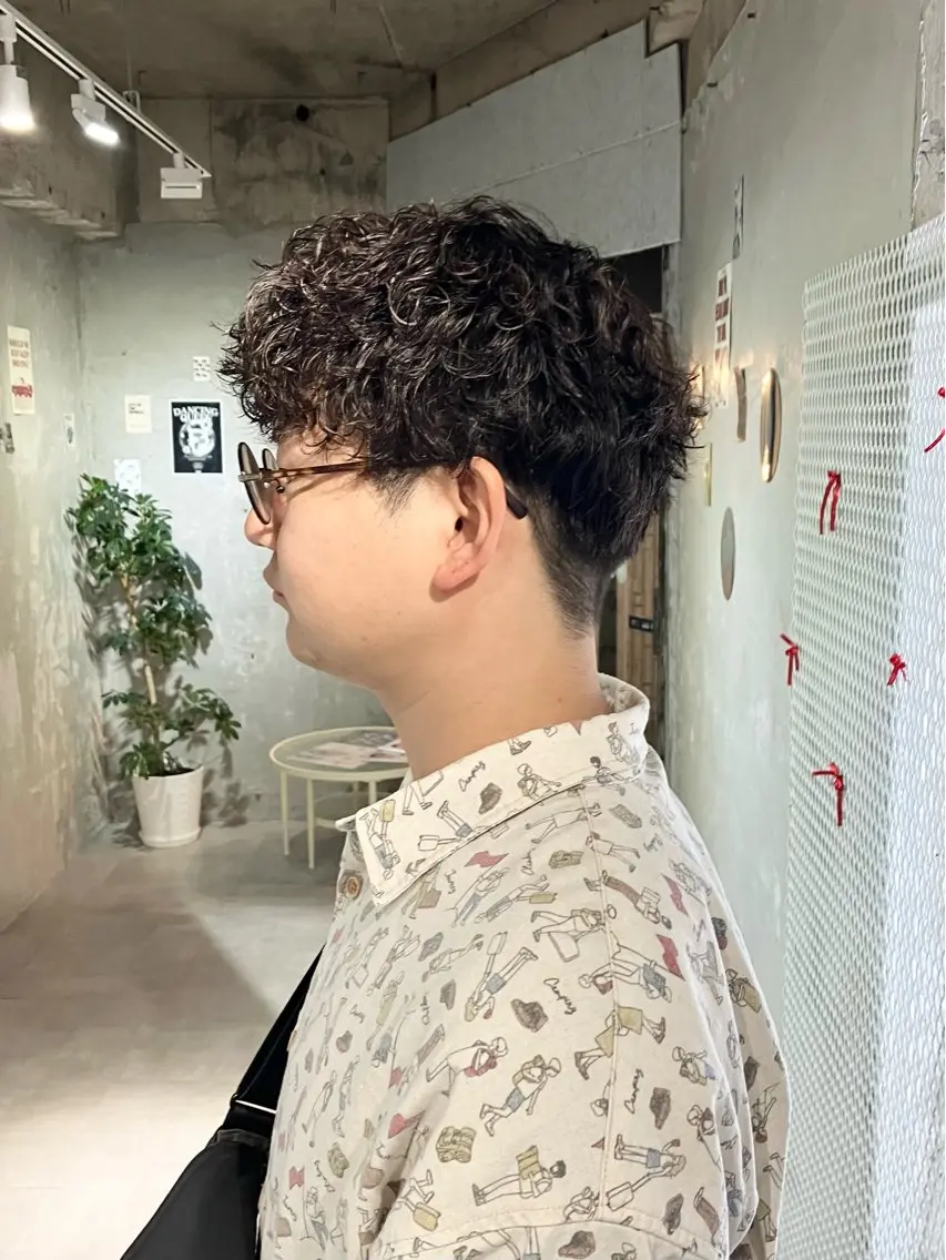 ショート パーマ メンズ カット パーマ トリートメント door white hideのヘアスタイル