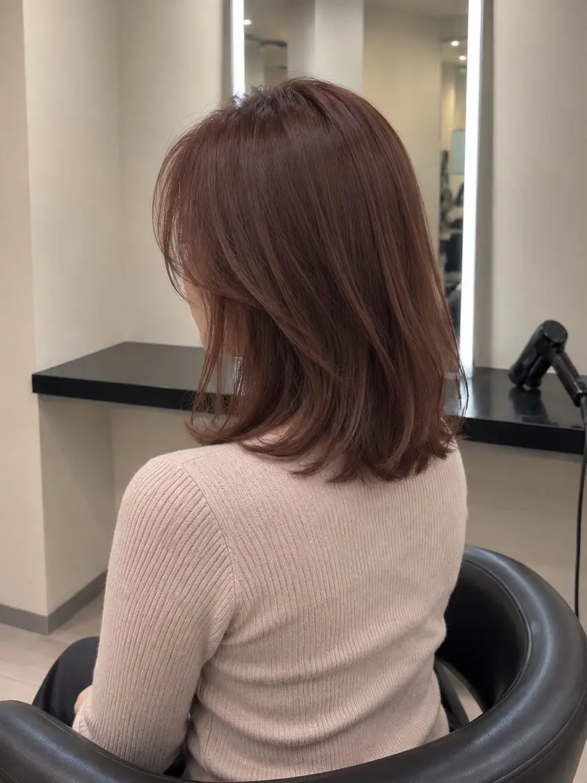 ミディアム カラー ブラウンカラー トリートメント 🌈ウルトワ水素 髪質改善naru🌈のヘアスタイル