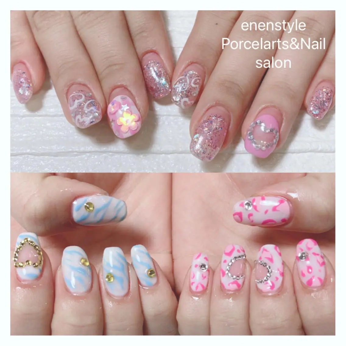 ミディアム ネイル ハンドネイル 🐾enen style 🐾のネイルデザイン