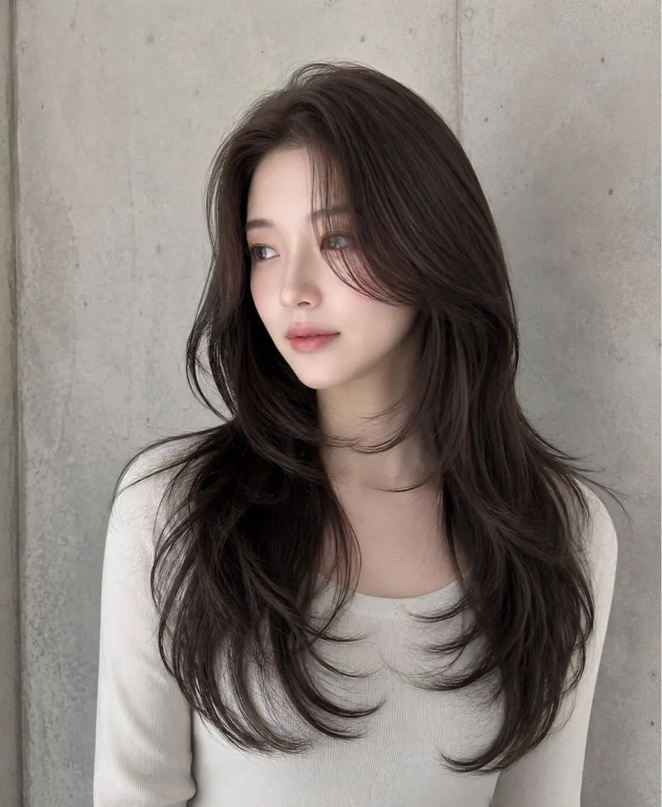 セミロング カラー ヘアアレンジ メンズ メンズ韓国風 透明感カラー グレージュ くびれヘア 顔まわりレイヤー カット ヘアカラー トリートメント 🌫️大人韓国ヘア 🌫️naoyaのヘアスタイル