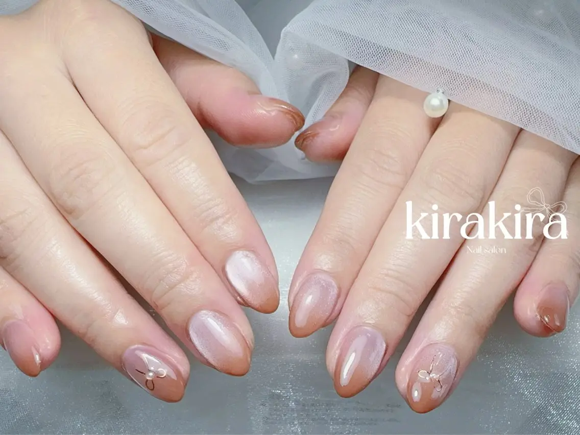 ネイル フットネイル グラデーション キラキラネイル マグネットネイル シンプルネイル Kirakira Nail salonのネイルデザイン