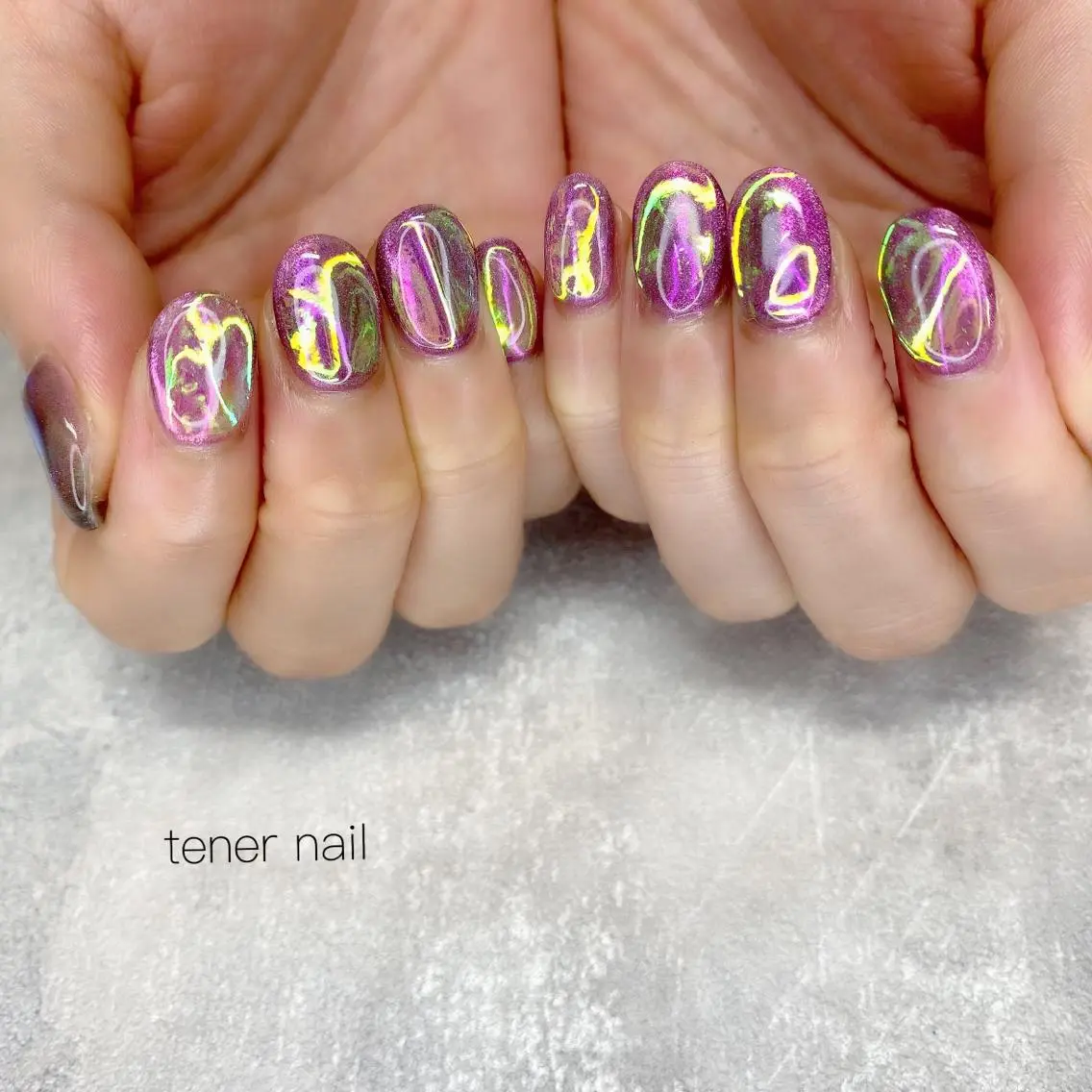 ネイル 氷ネイル・うるうるネイル マグネットネイル テネルネイル tener nailのネイルデザイン