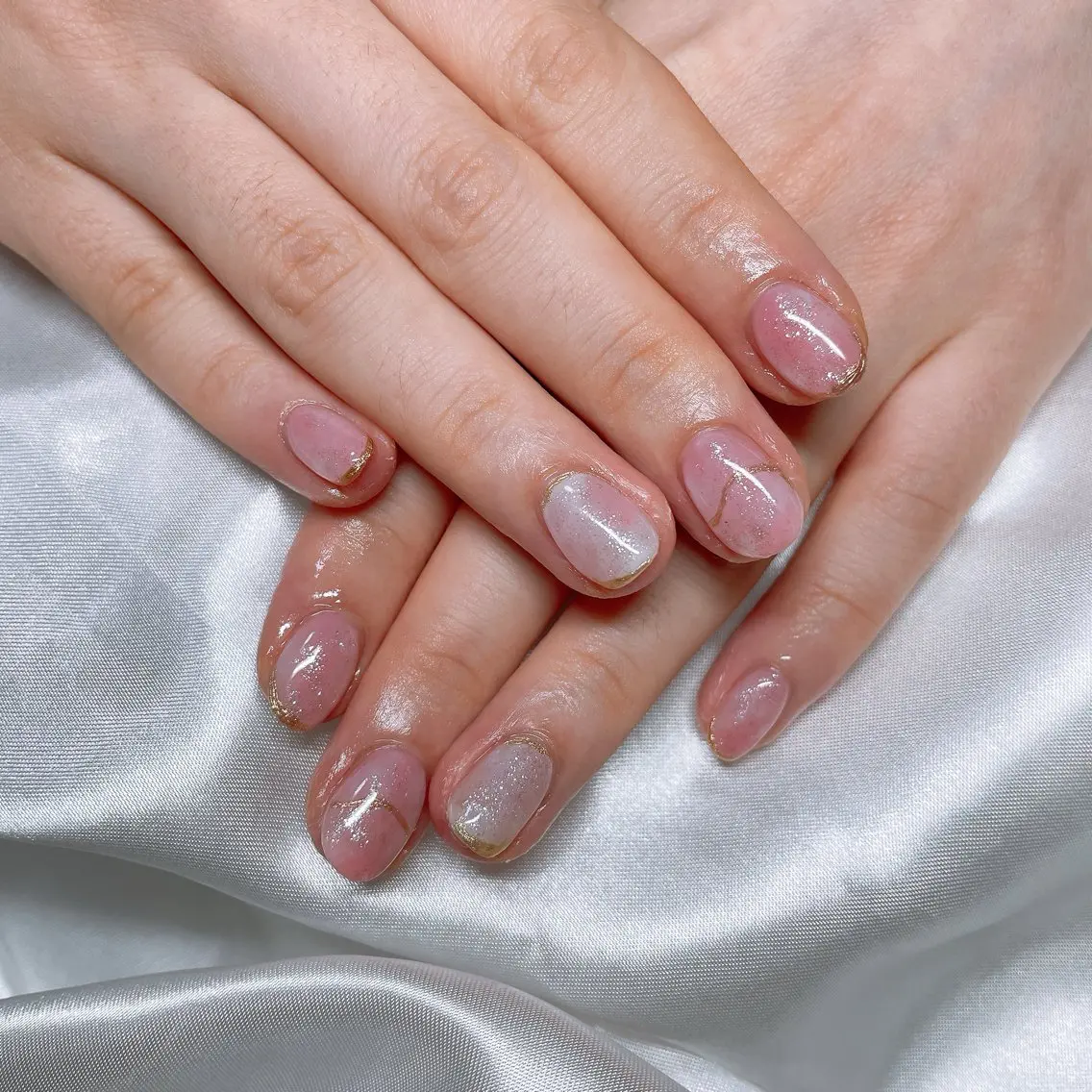 ネイル ニュアンスネイル 春ネイル ハンドネイル Mynail プライベートサロンのネイルデザイン