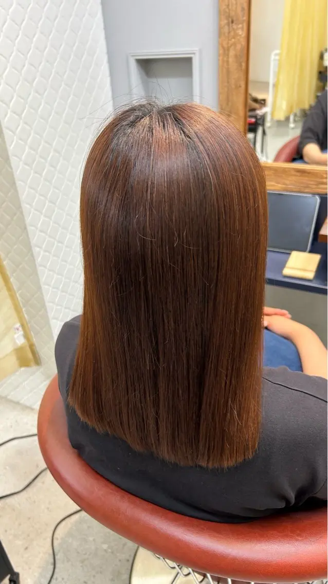 セミロング カット 縮毛矯正 sena 𝜗𝜚のヘアスタイル