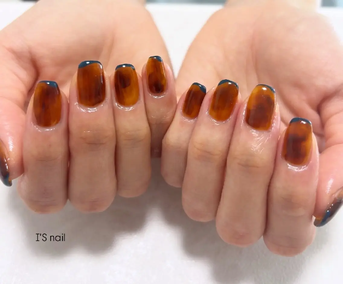 ネイル べっ甲ネイル ハンドネイル I'S nail 佐野のネイルデザイン