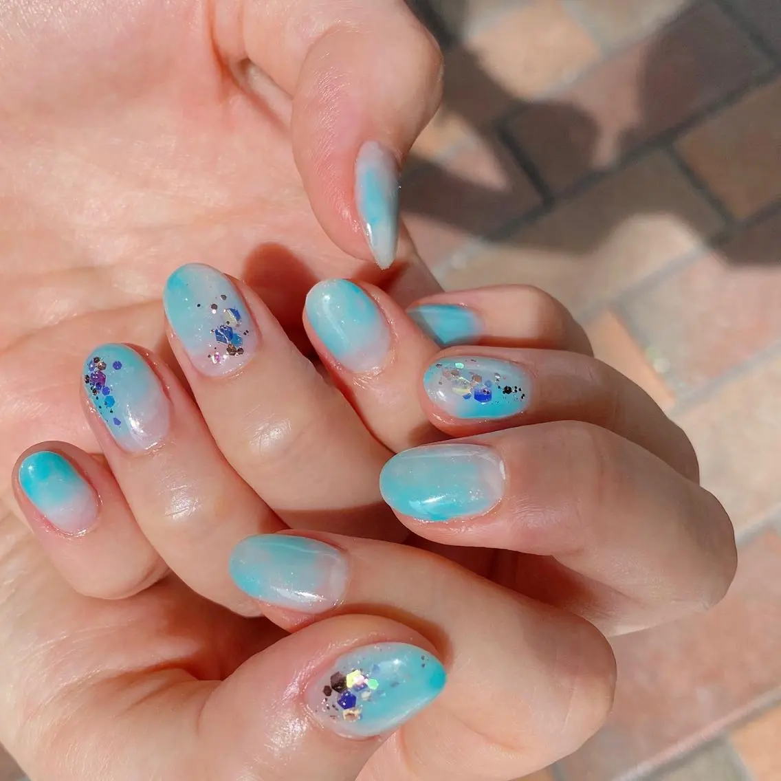 ネイル ブルー nailsalon ∞ ﾐｶﾅﾙ ∞のネイルデザイン
