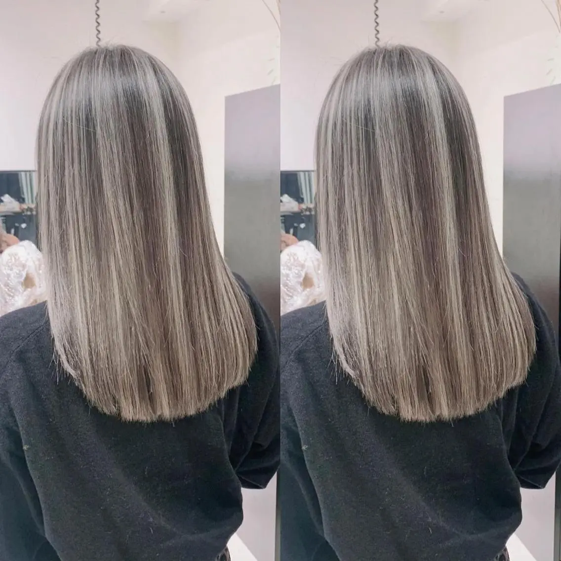 ロング カラー ブリーチ ケアブリーチ ハイライトカラー ハイライト 髪質改善 ヘアカラー 福西 洋斗のヘアスタイル