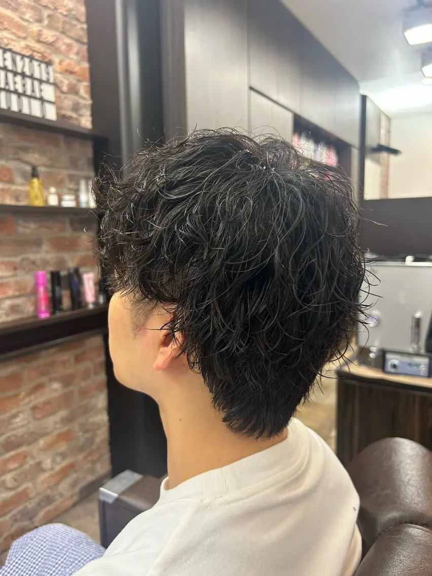 パーマ メンズ ツーブロック 岡田 七海のヘアスタイル