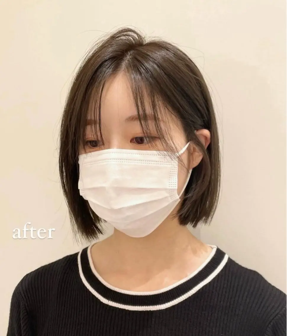 ショート ボブ 韓国風ヘア カット ヘアカラー トリートメント ❤︎︎韓国ヘア❤︎︎ 𝑺𝒉𝒊𝒉𝒐のヘアスタイル
