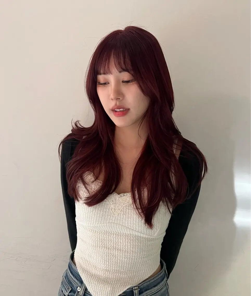 ロング カラー 한국에English OK🌼unaのヘアスタイル