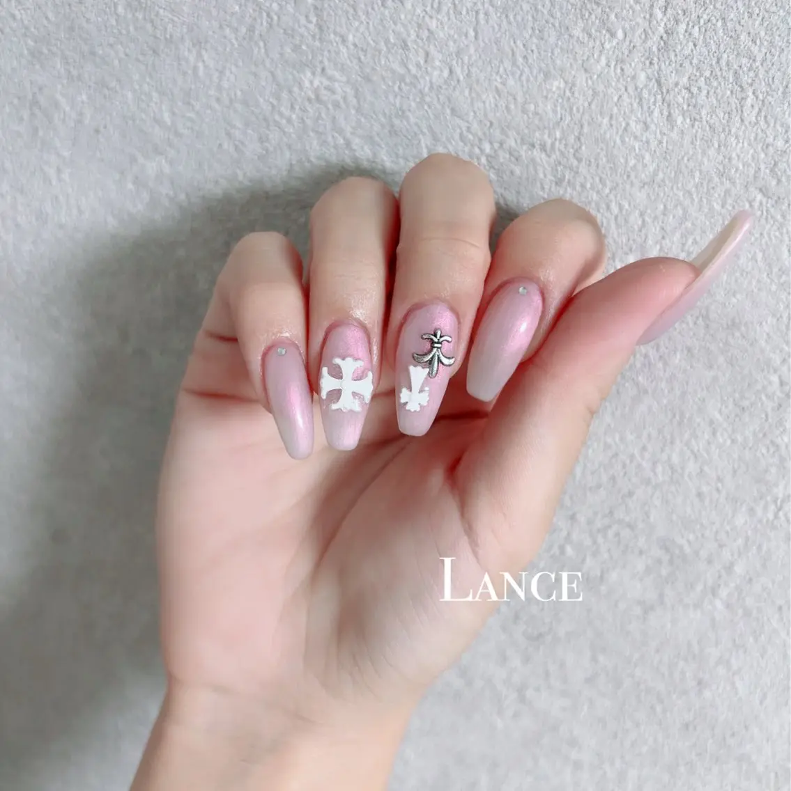 ネイル オーロラネイル フットネイル フレンチネイル ハート キラキラネイル Lance nailのネイルデザイン