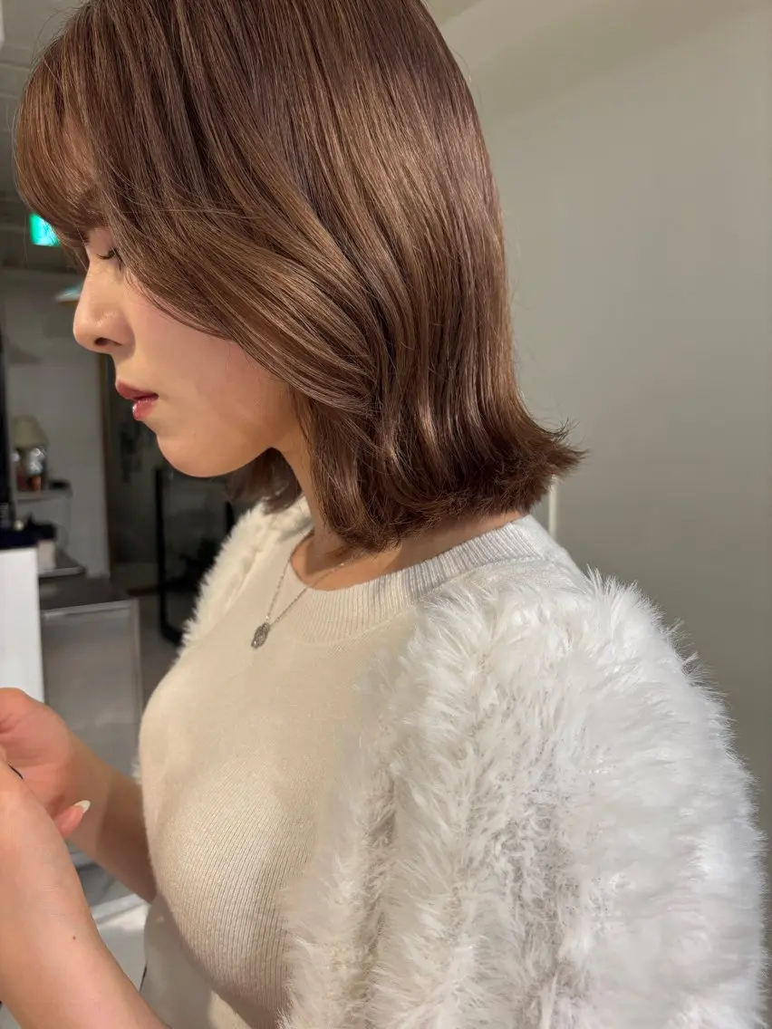 ミディアム カラー ベージュカラー ブリーチ 玖須 綾音 /柔らかい海外ヘア♡のヘアスタイル
