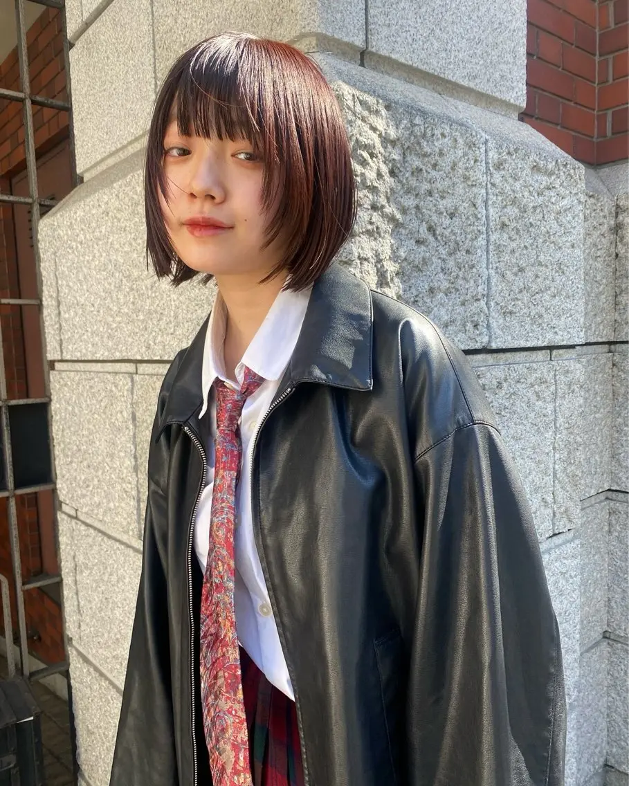 ショート ボブ 顔まわりレイヤー レイヤーカット 無料カットモデル募集 /河内温太のヘアスタイル