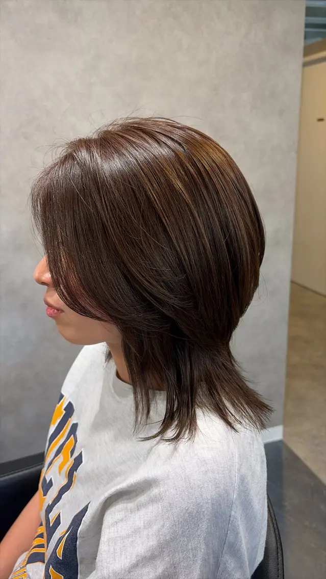 ミディアム カラー 加藤 貴子のヘアスタイル