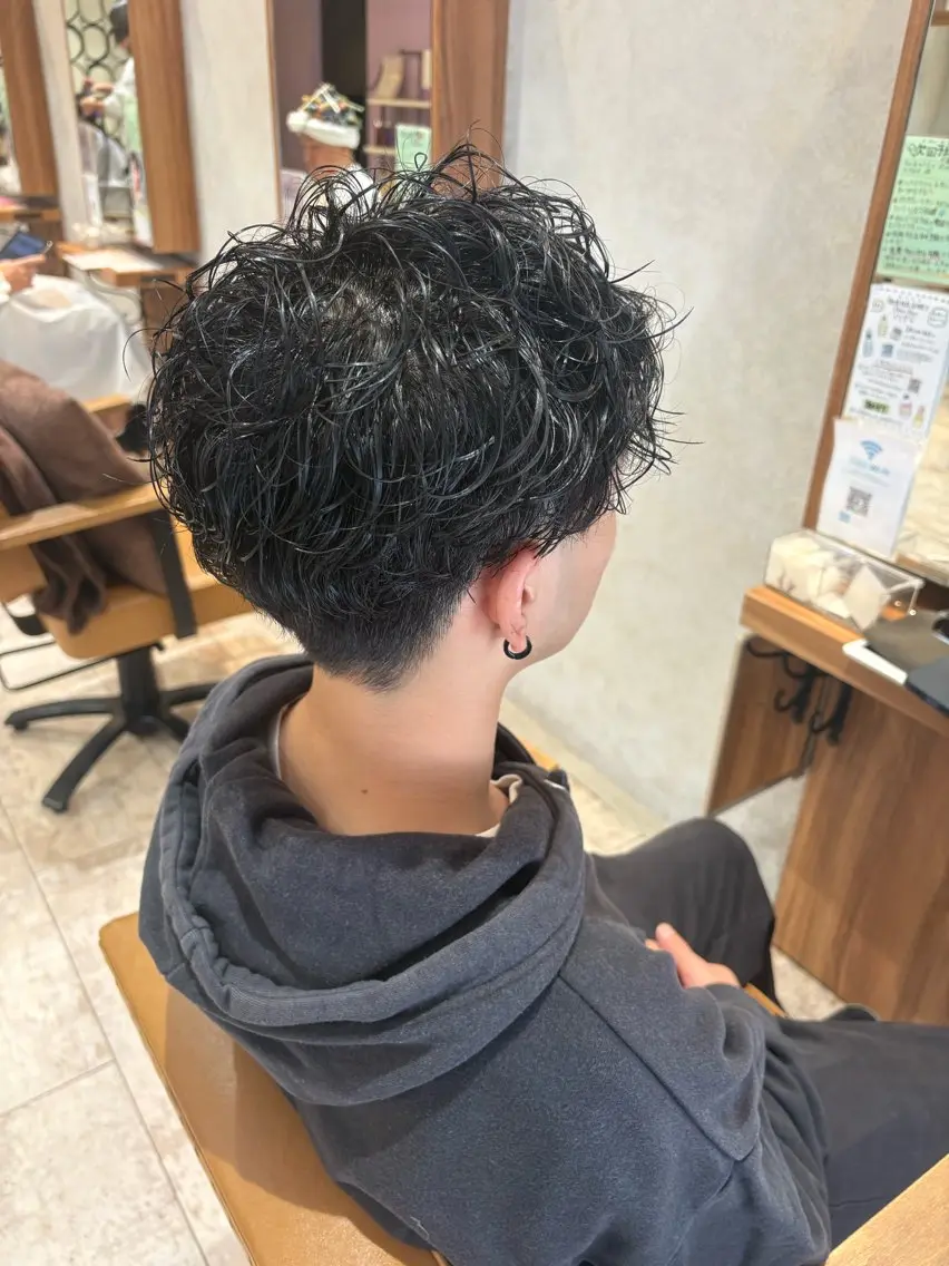 パーマ メンズ カット パーマ 小川 夏生のヘアスタイル