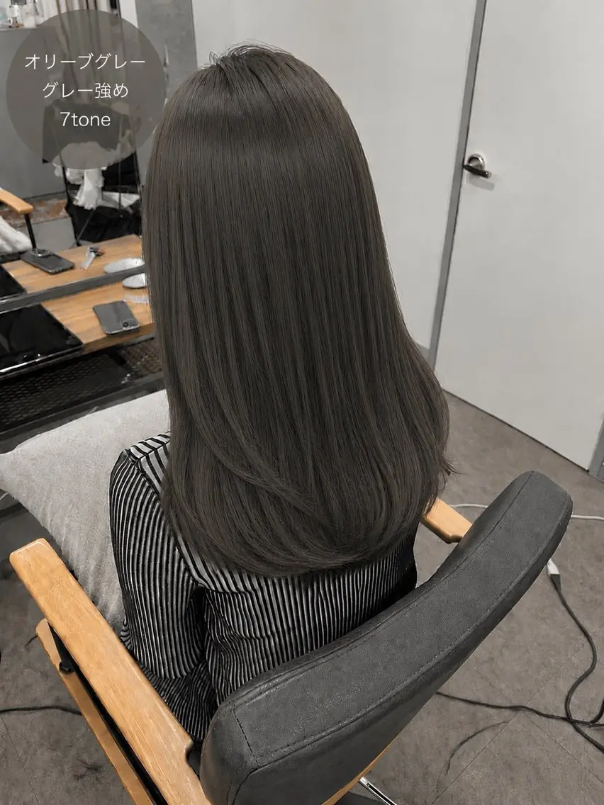 ロング カット ヘアカラー トリートメント ひかる/オリーブ /髪質改善のヘアスタイル