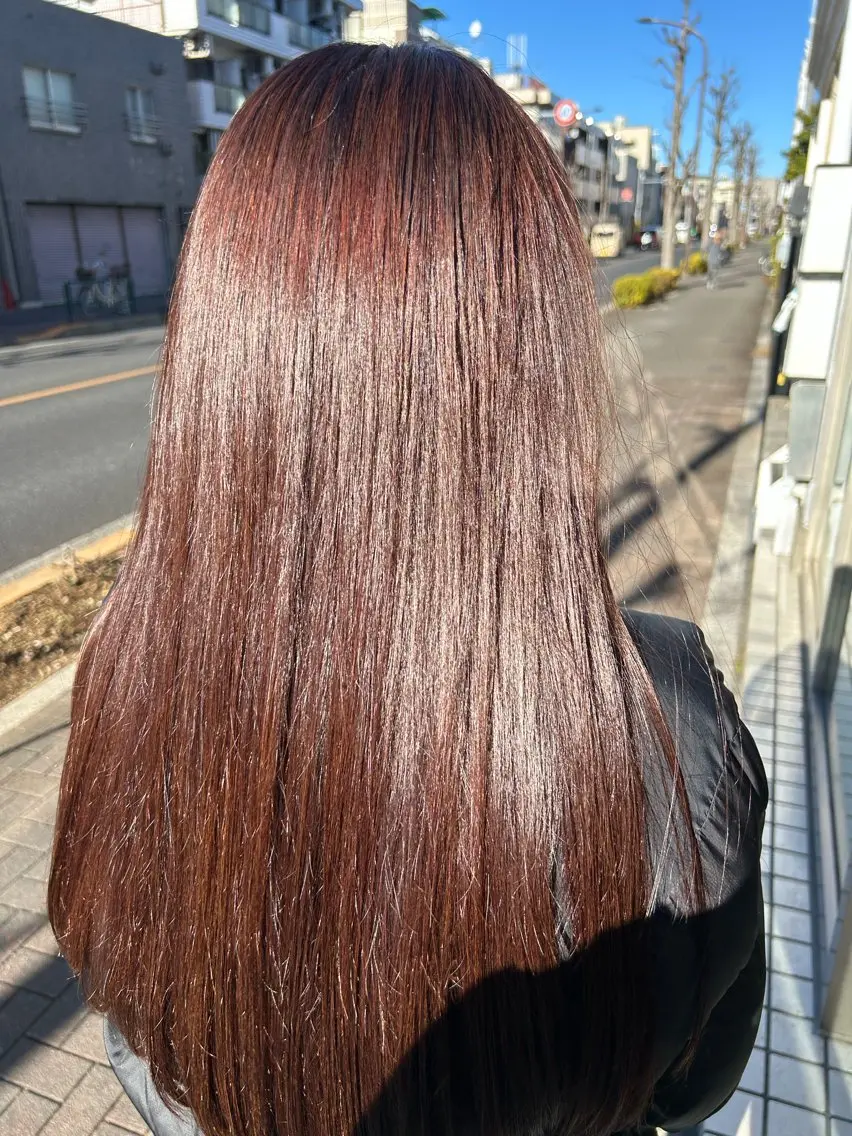 ロング カラー 💐赤系カラー/ レイヤーりゅーき💐のヘアスタイル