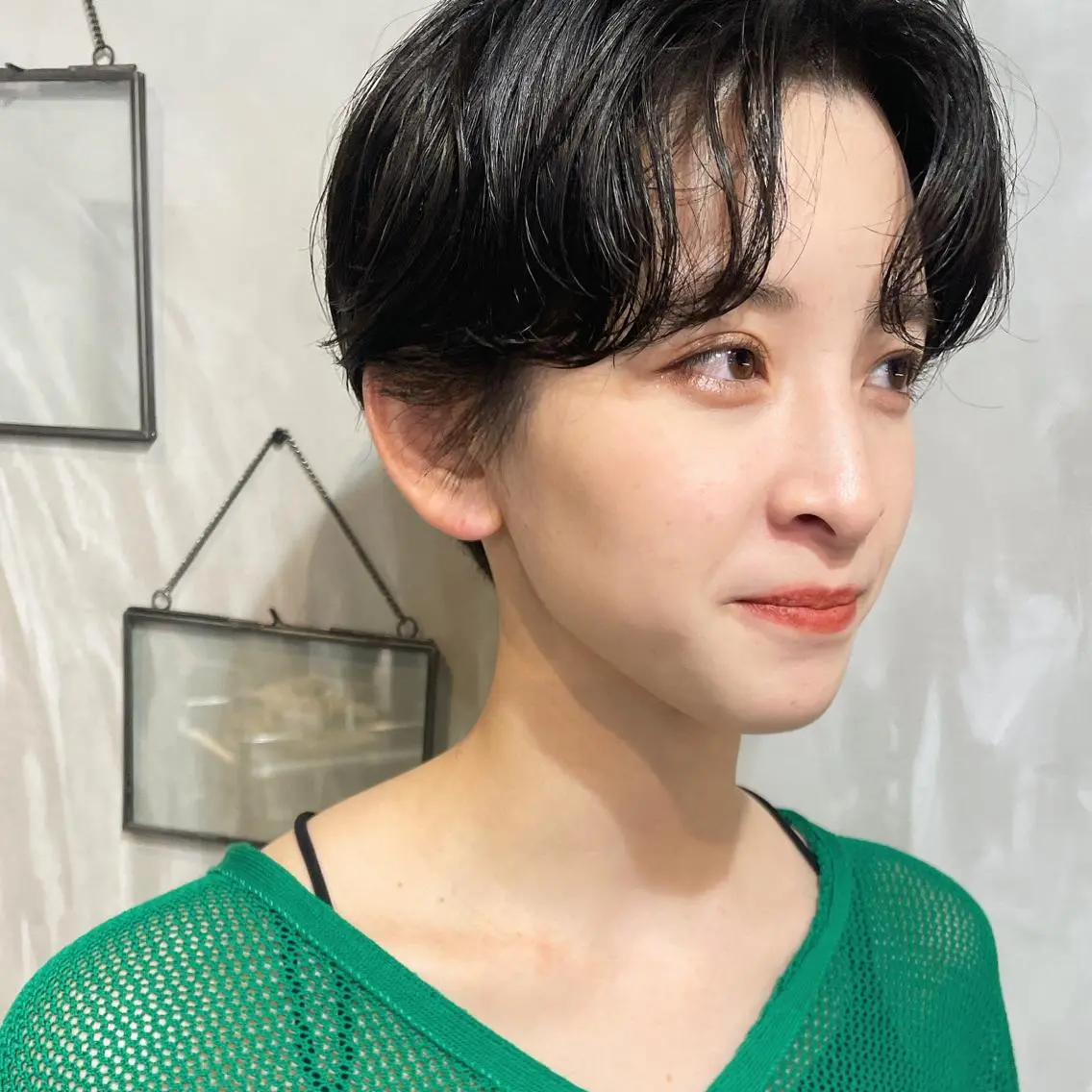ショート パーマ カット ヘアカラー ヤマモト マイのヘアスタイル