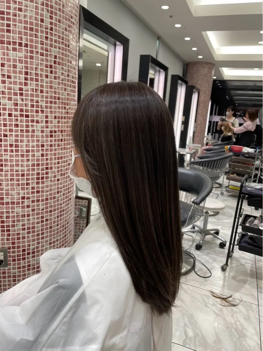 セミロング トリートメント 縮毛矯正 トリートメント 朝5分で完了👍メン ズパーマren🌈のヘアスタイル