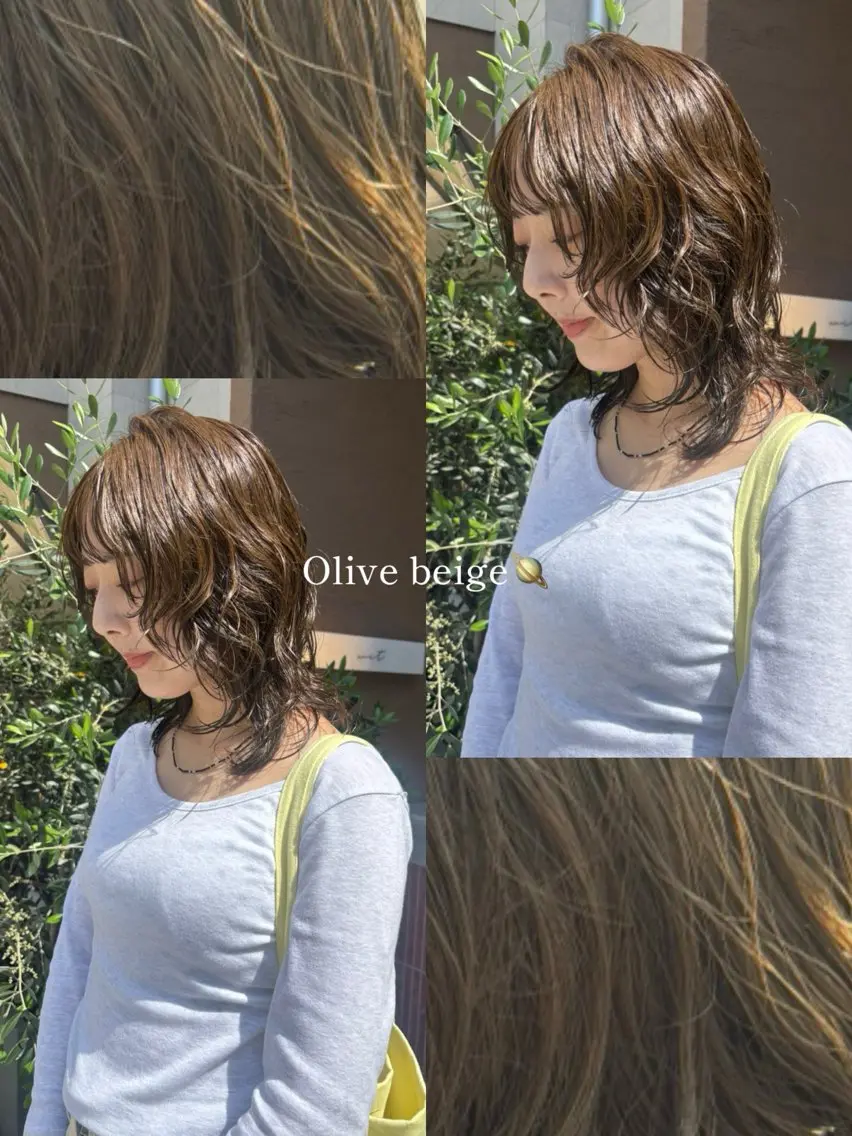 ミディアム カット パーマ 透明感カラー 人気NO.1MIYUのヘアスタイル