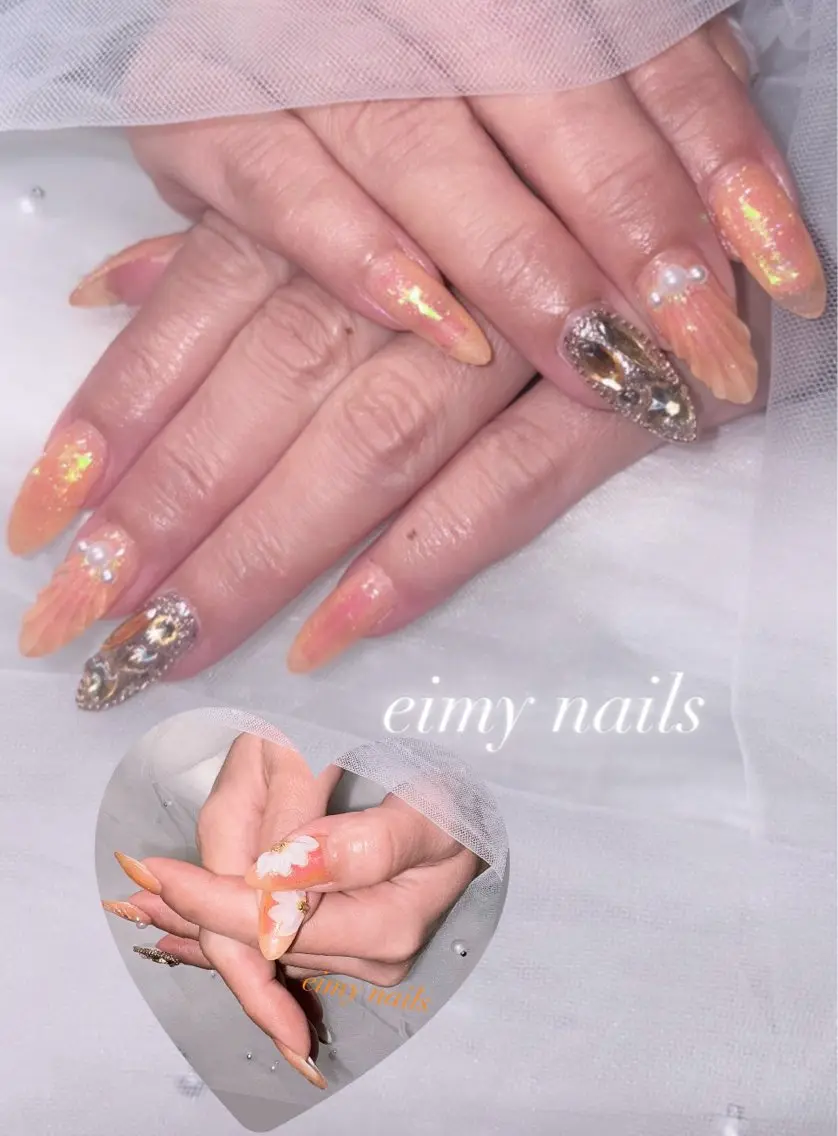 ネイル アートネイル オーロラネイル フラッシュネイル ゴールド ラメ(グリッター) ハンドネイル eimy nails♡のネイルデザイン