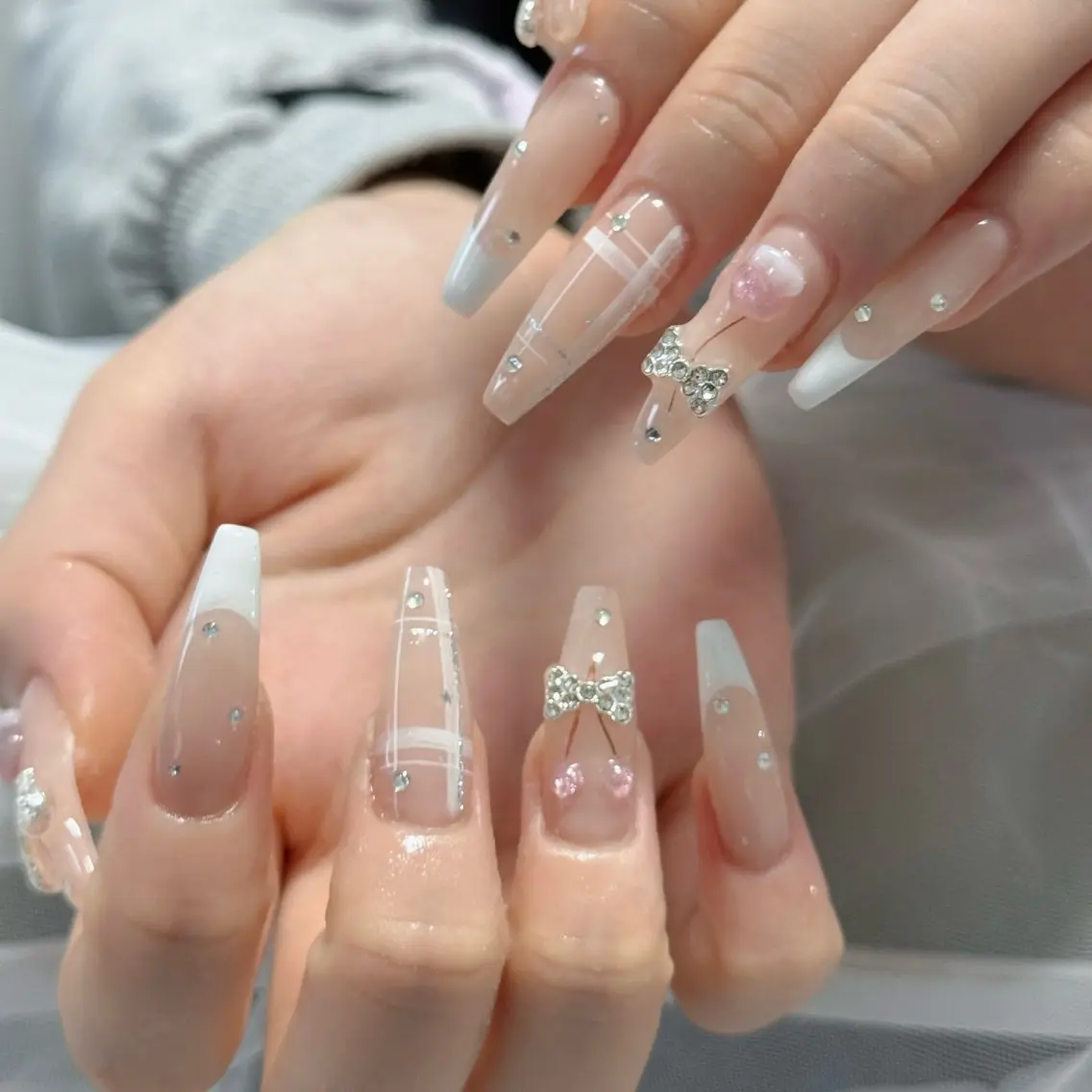ネイル フットネイル フレンチネイル グラデーション 韓国ネイル ロングネイル ハンドネイル Hani Nail Salonのネイルデザイン
