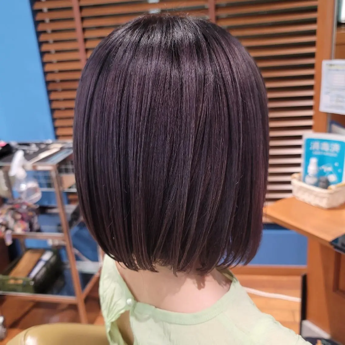 ミディアム カラー ダブルカラー パープルカラー ボブ ヘアカラー トリートメント ツヤ髪専門美容師✨️ ナカノユウキのヘアスタイル
