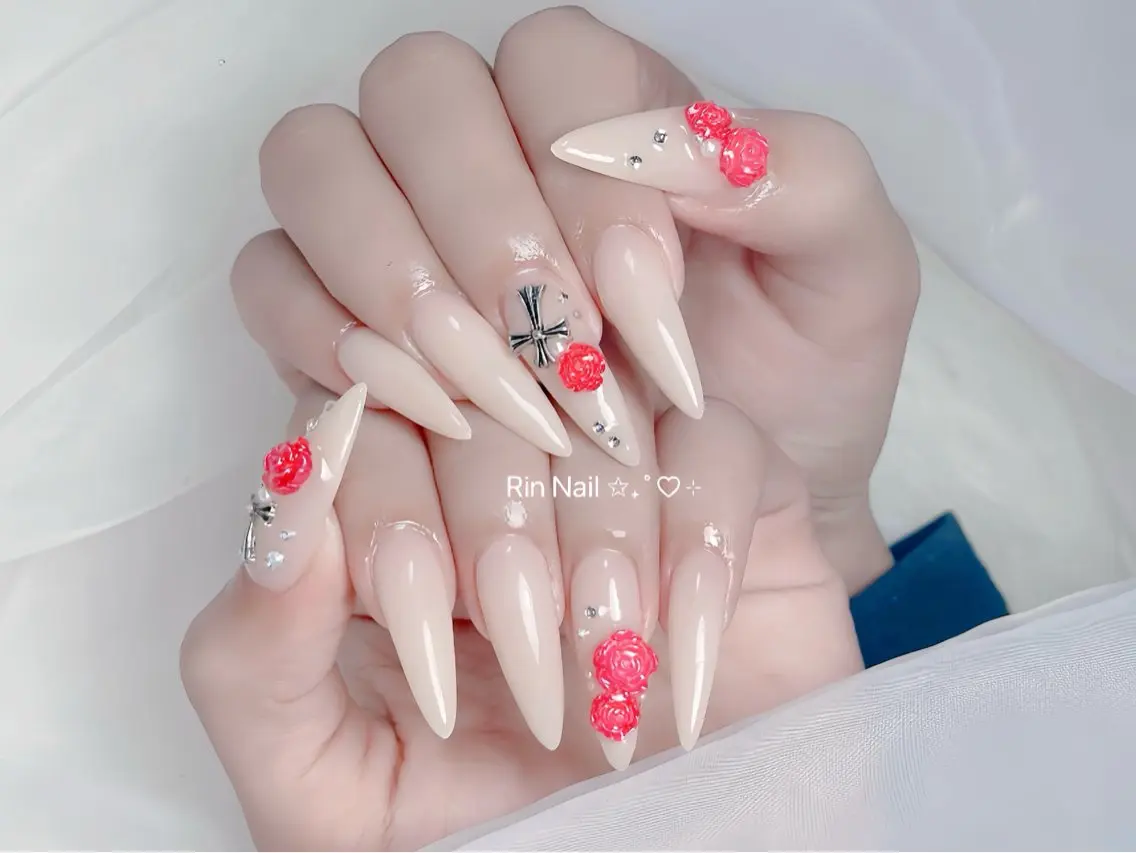 ネイル アニマル柄 べっ甲ネイル ブルー ボルドー ブラウン ハンドネイル Rin Nail 新大久保店のネイルデザイン