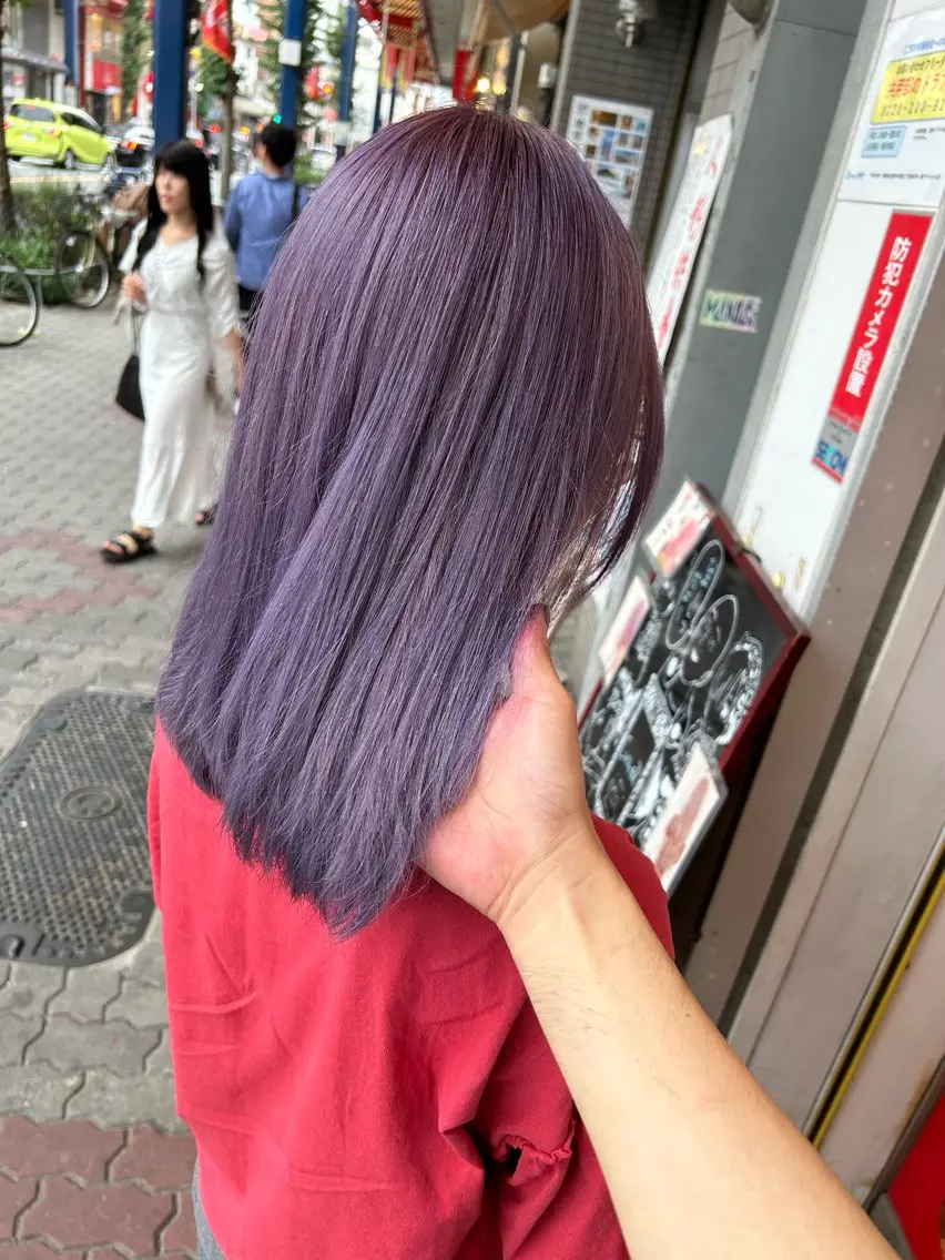 ロング カラー ラベンダーカラー 今村公介 ブリーチ特化、派手髪のヘアスタイル