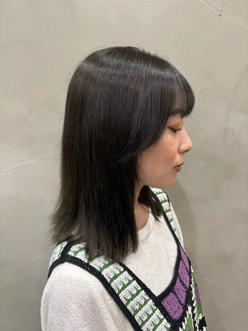 カラー 透明感カラー かわうち れなのヘアスタイル