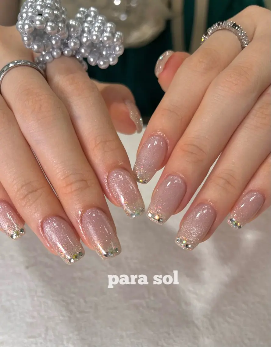 ネイル ジェルネイル キラキラネイル マグネットネイル パラジェル シンプルネイル ハンドネイル フットネイル Para Sol nail Maoのネイルデザイン