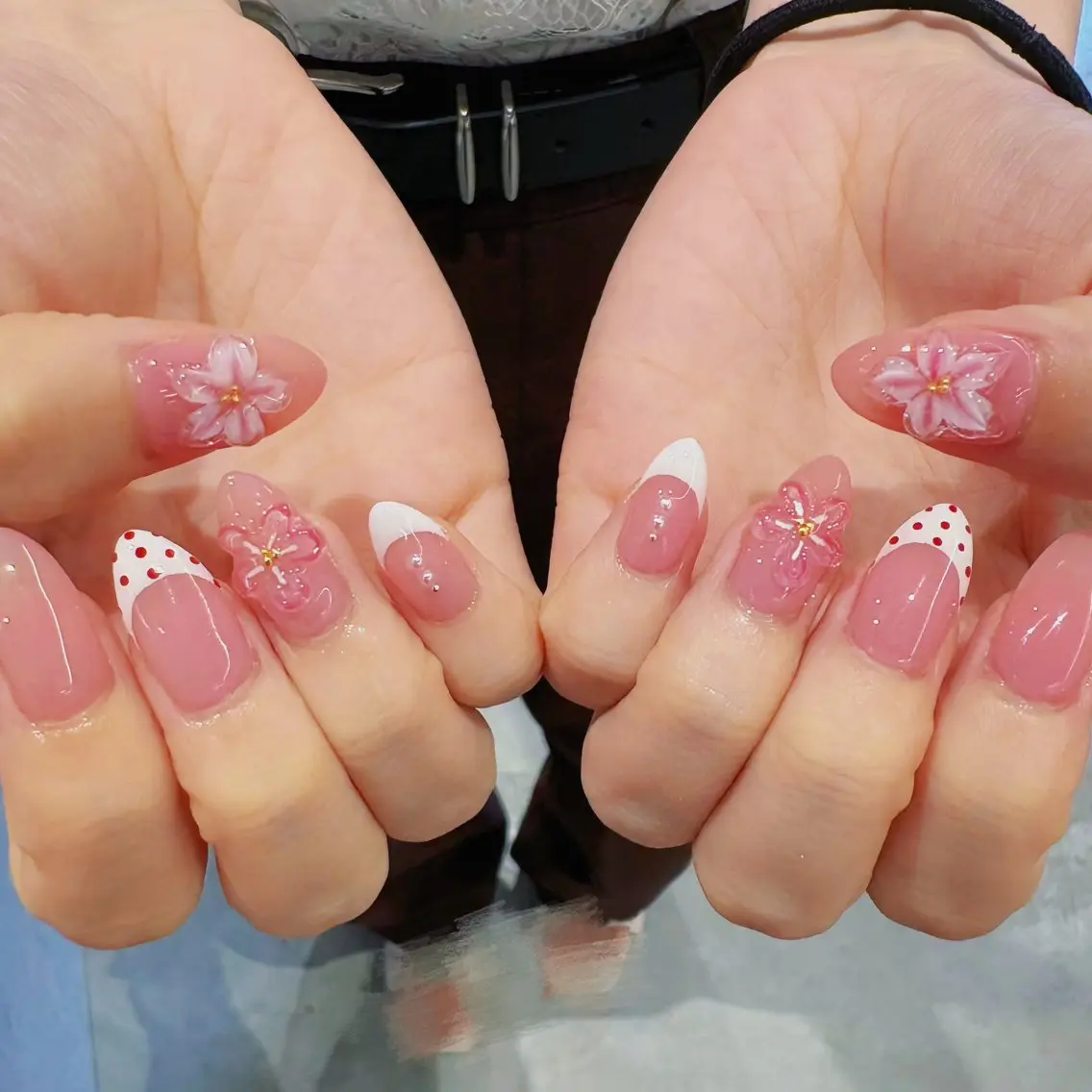ネイル フラワーネイル 持ち込み Ayu ꕤ︎︎。°⋆のネイルデザイン