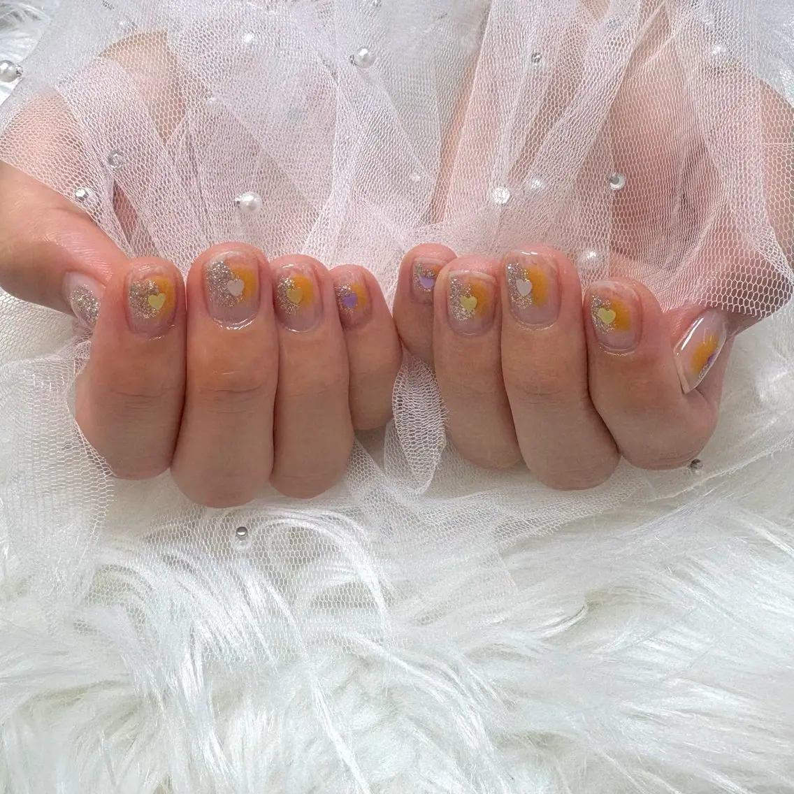 ネイル ハート ハンドネイル SHINE nail salonのネイルデザイン