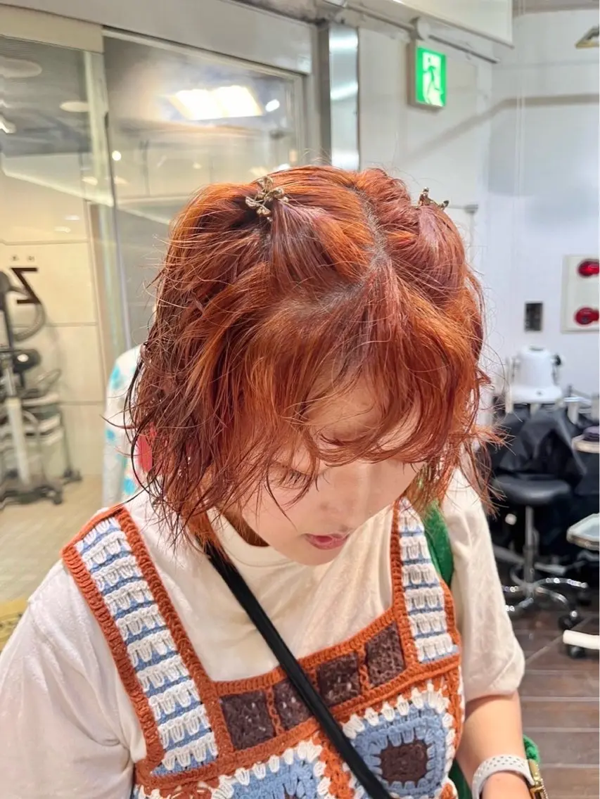 ショート カラー パーマ ブリーチ ブリーチなしカラー カット パーマ カット/ボブ/ メンズ/ココネ⭐️のヘアスタイル