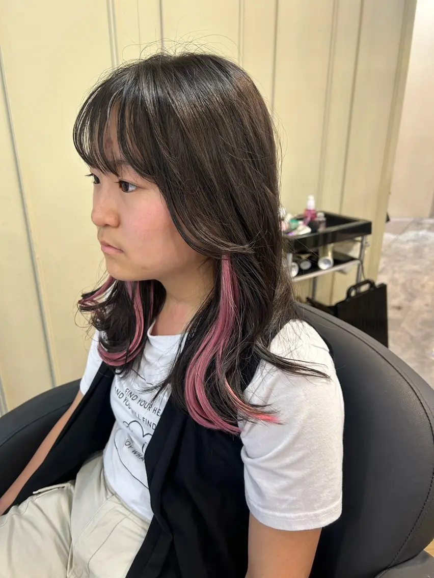 セミロング エクステ カット エクステ 藤間 帆乃夏（とうまほのかのヘアスタイル