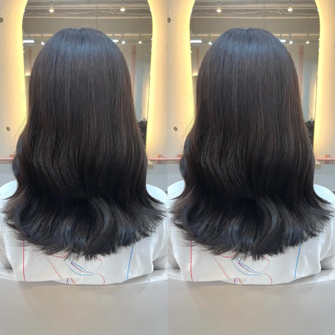 セミロング カラー アッシュ アッシュブラウン ブラウンカラー カット ヘアカラー トリートメント ヘアセット ブリーチ無しダブル カラー🦕まどかのヘアスタイル