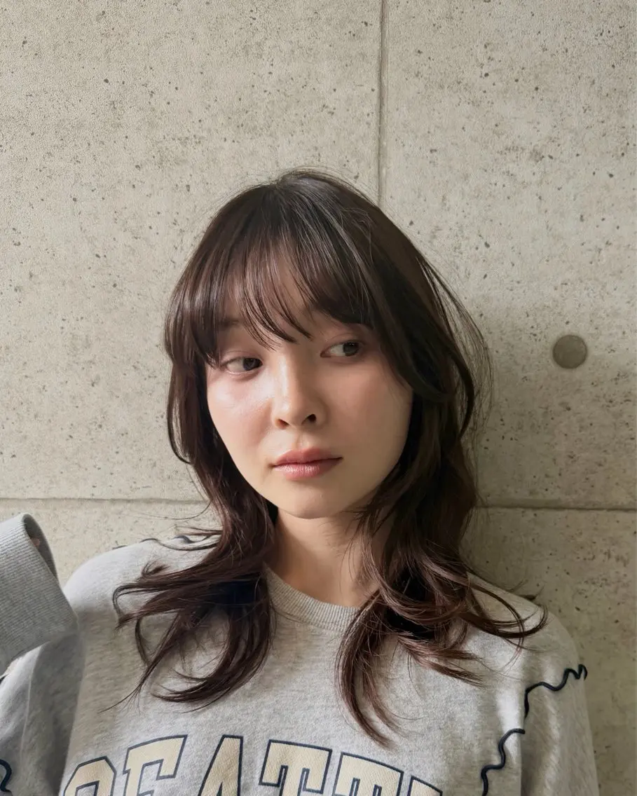セミロング ヘアカラー Chlan岡本 フウトのヘアスタイル