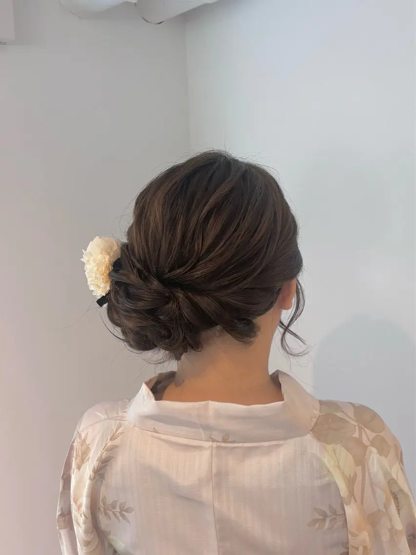 ロング ヘアアレンジ 浴衣 都築 明日香のヘアスタイル