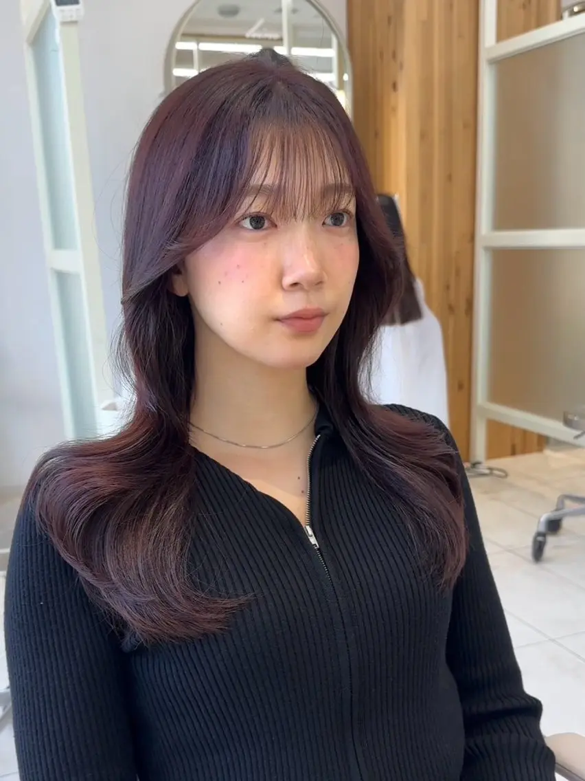 セミロング カット ヘアカラー トリートメント 韓国くびれレイヤー 🇰🇷はづきのヘアスタイル
