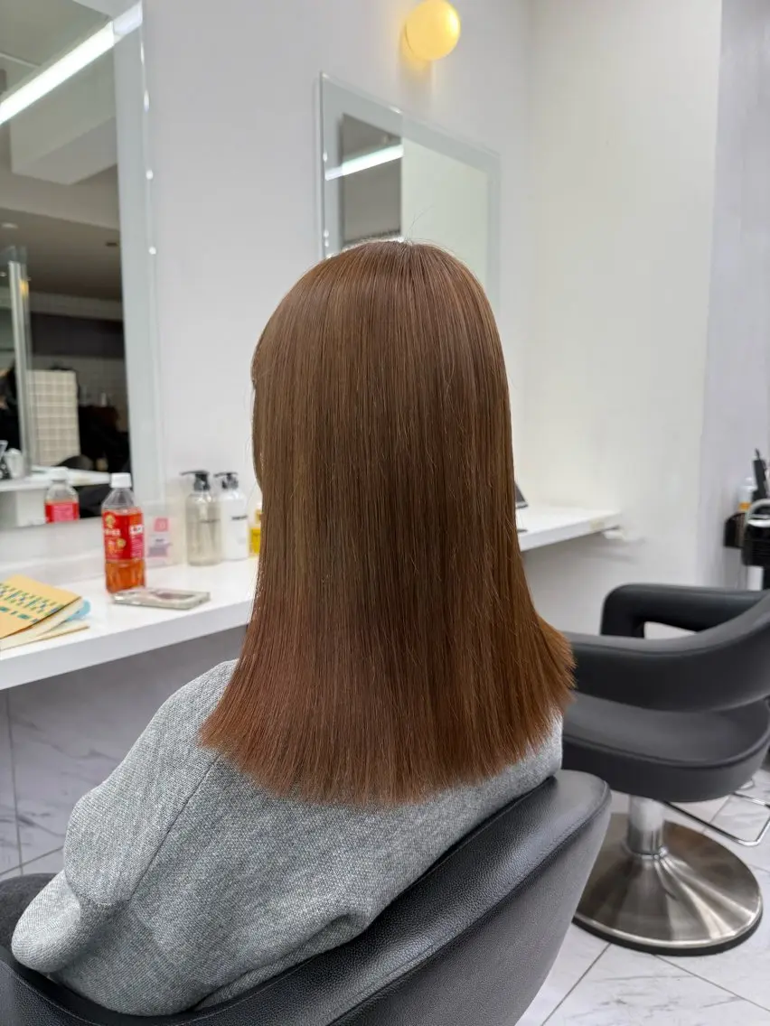 セミロング カラー ヘアアレンジ ヘアカラー トリートメント ヘアセット 💗横浜美容室 💗HARUNAのヘアスタイル