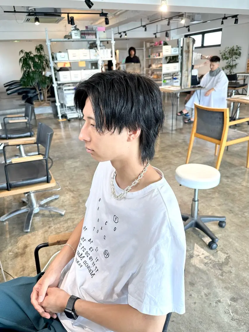 メンズ センターパート メンズウルフカット ウルフカット カット ヘアカラー トリートメント 骨格補正施術/メンズ 専門美容師/YUYAのヘアスタイル