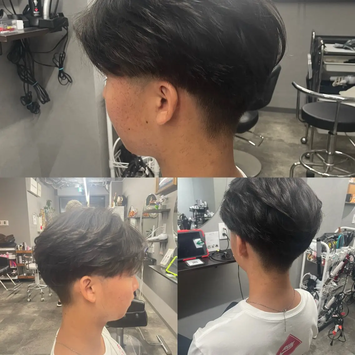 メンズ ビジネス センターパート メンズパーマ 学生(メンズ向け) 刈り上げ 🌹ミラクル美容師 🌹ブリーチくっぽのヘアスタイル