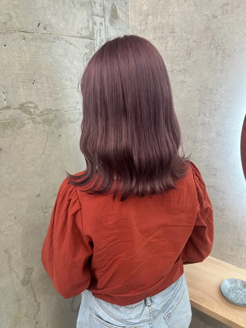 ミディアム ピンクラベンダー Lia布施店 hinataのヘアスタイル