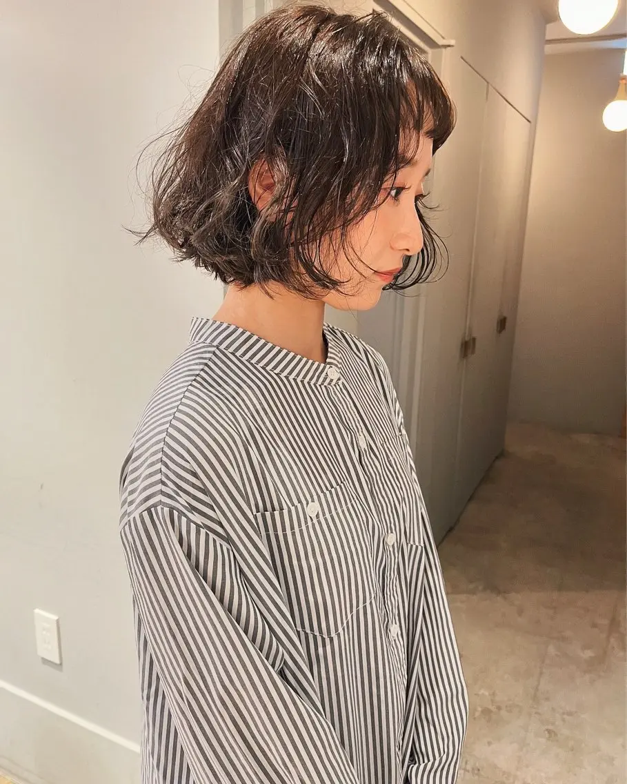 ミディアム ショート/ボブ /パーマ🌿柏原良亮のヘアスタイル