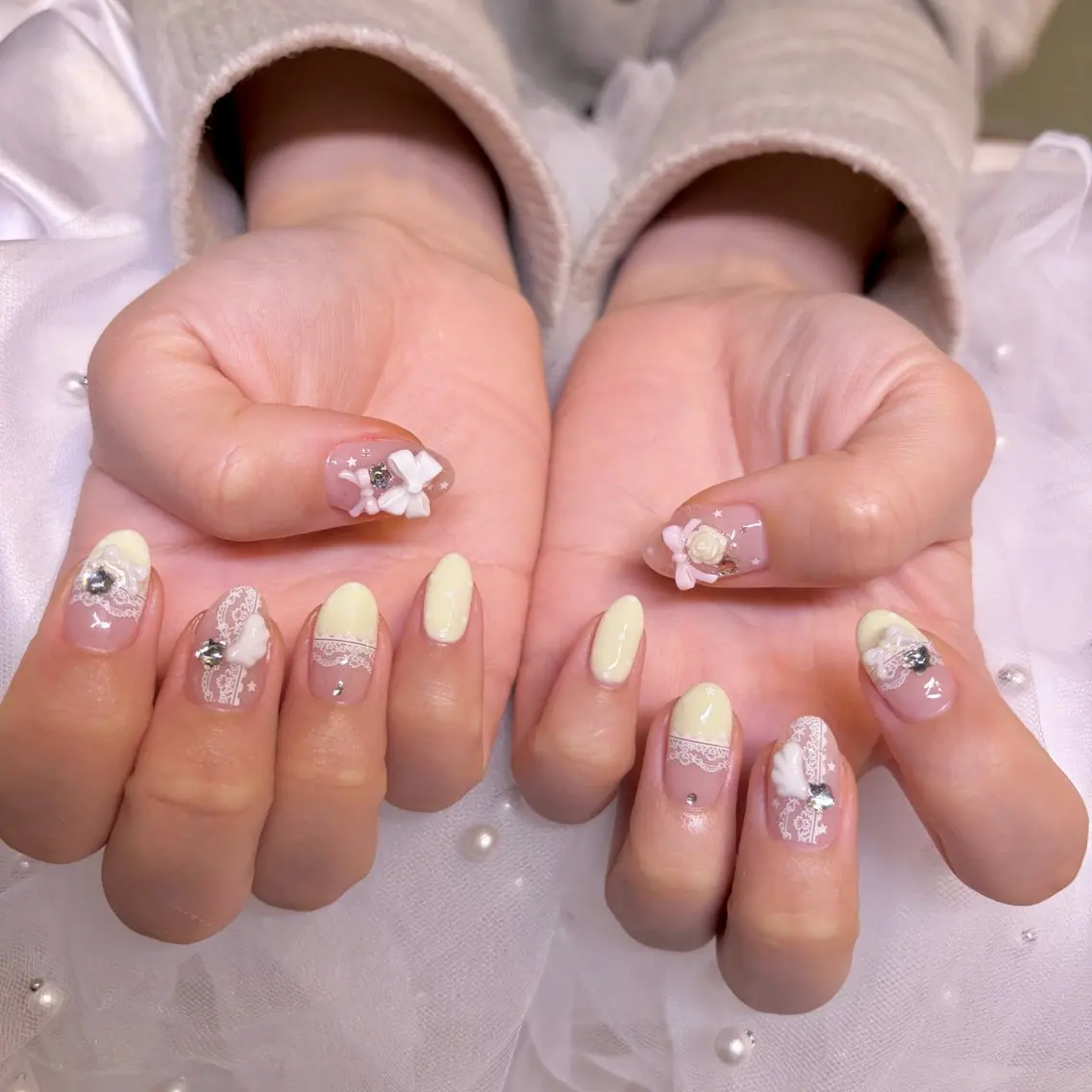 ネイル 春ネイル ハンドネイル nail salon e'mu💐のネイルデザイン
