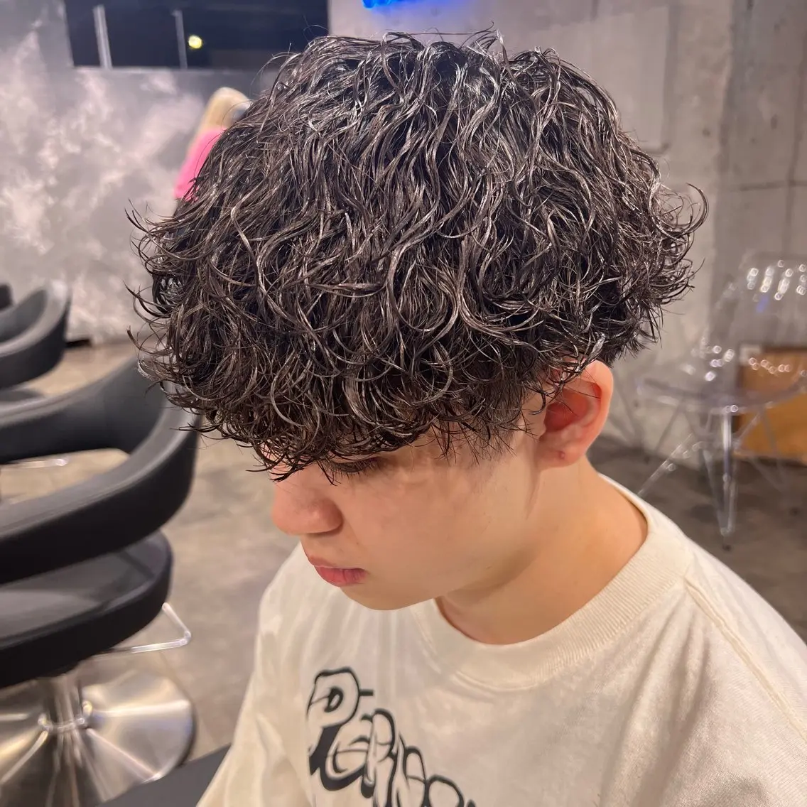 ショート カラー パーマ ヘアアレンジ メンズ キッズ アップバング センターパート メンズハイライト マッシュ メンズパーマ 🔷横浜1のパーマ 職人🔷将太郎のヘアスタイル